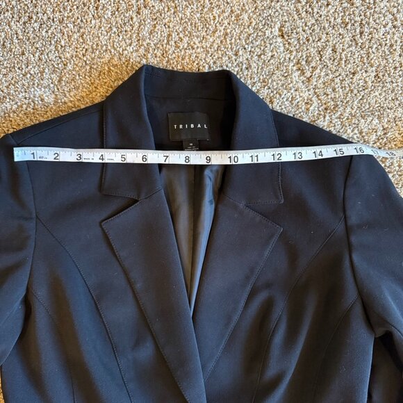 Tribal Suit Jacket Blazer double breasted black one button front embellishment - Picture 8 of 12